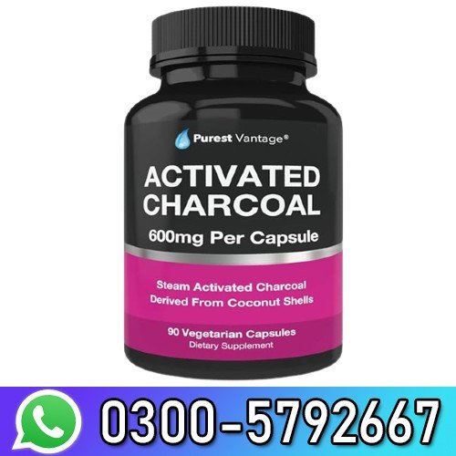 Purest Vintage Activated Charcoal Capsules 600mg in Pakistan